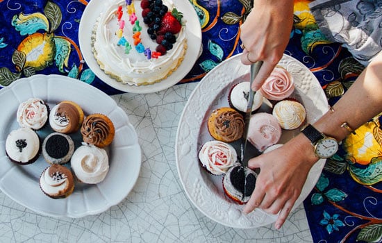 Cutting into cupcakes